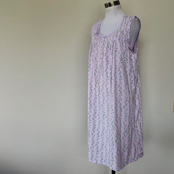 Violet Purple Floral Nightgown Pullover Sleeveless SECRET TREASURES Medium - Picture 7 of 8